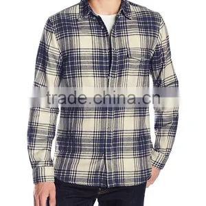 New Style Cheap Wholesale Plaid Men's Plaid Flannel Shirt thumbnail-1
