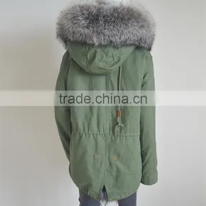 Myfur Genuine Silver Fox Fur Lining Women Customized Fur Parka thumbnail-4