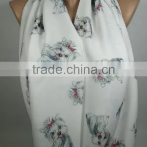 Dog Print Scarf Yorkshire Terrier Infinity Scarf Loop Scarf Winter Scarf Scarf Women Fashion Accessories Valentines Day Gift Ide thumbnail-2