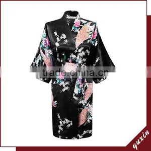 Silk Robes Turkey Stock Woman Sleepwear / Kimono Bathrobe KS0002 thumbnail-1