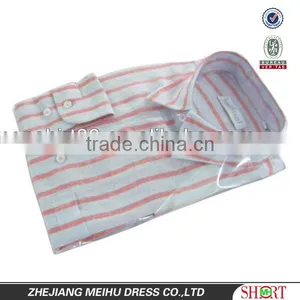 2016 Men's 100% Linen Yarn Dyed Striped Long Sleeve Linen Shirt thumbnail-1
