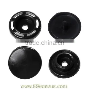 Resin Snap Fastener Set Buttons Round Black Button Scrapbooking thumbnail-1