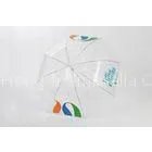 23 Inch Girl POE Clear PVC Umbrella Printing Manual Open For Company thumbnail-1