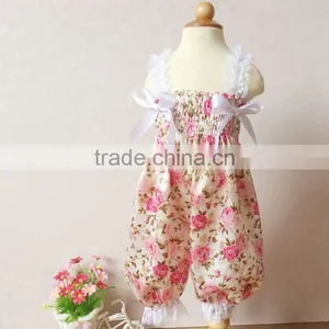Infant Clothing Outfit Floral Print Pom Pom Baby Romper thumbnail-1