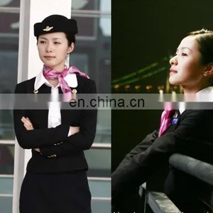 Classical Fashion Wool Fabric for Flight Attendant Airline Staff Corporate Suits Stewardess Uniforms thumbnail-6