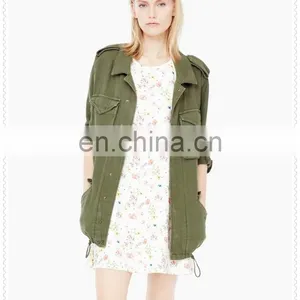 New Style High Quality Long Sleeve Womens Military Jacket Wholesale thumbnail-2