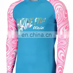 Custom Plus Sizes Sublimated Rashguard Long Sleeve Surfing Rashguard for Men thumbnail-5