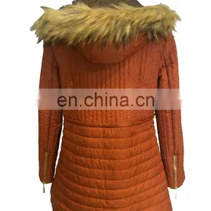 Chinese Manufacturer Women Slim Padded Jacket With Fur Hood thumbnail-2