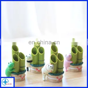 Bamboo Shape Resin Decoration-cute Panda Pen Holder thumbnail-1