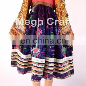 Handmade Balochi Coins Dress-Kuchi Vintage Tribal Dress -Kohistani Ethnic Costume Dress With Tassels thumbnail-4