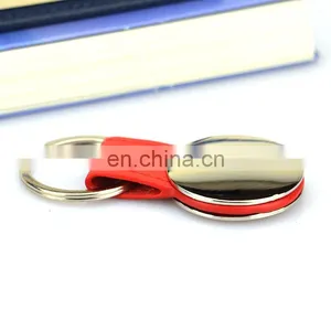 Custom Art and Crafts Bulk Cheap Fancy Blank pu Car Leather Metal Keychains With Logo thumbnail-2