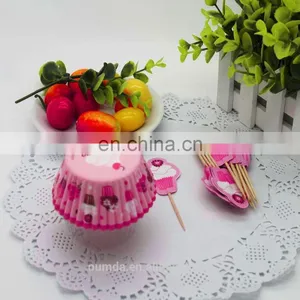 Hot Selling New Product Paper Backing Cups With Cake Pick Flags thumbnail-1
