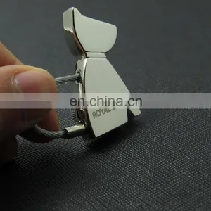 Cute Cat Shape Stainless Steel Wire Rope Key Chain for Souvenir Gifts thumbnail-1