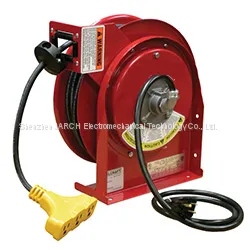 Cable Reel Roller Rack Reel Drum Spring Driven Hose Heavy Duty Cord Reel With LED Light and USB thumbnail-1