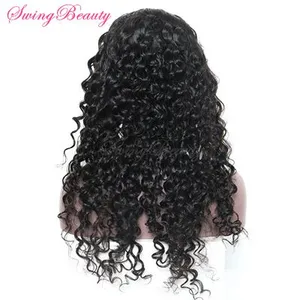 100% Natural Human Hair Wig Handmade Frontal Swiss Lace thumbnail-3