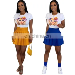 2020 New Arrivals Women Sexy Pleated Mini Skirts Ladies Fashion Casual Skirts Women's Skirts thumbnail-3