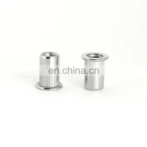 Factory Stock Metric Inch Size Open End Closed End Flat Countersunk Head Knurled Nut Rivet Nut m2 m4 m5 m6 m8 ss Nut thumbnail-2