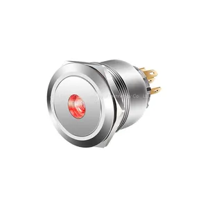 J&V 25MM Metal Flat Head Push Button Switch thumbnail-1