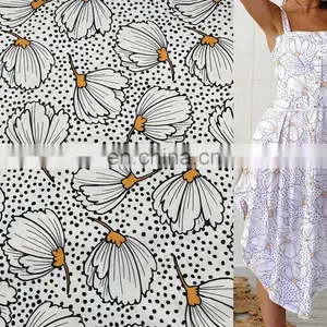 Factory Supply Price Viscose Cotton Linen Poplin Digital Printing Fabric for Dress thumbnail-3