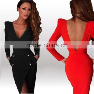 Spring Casual Dress Womans Fashion Dress Long Sleeves Evening Dress thumbnail-1