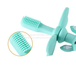 Wholesale Cheap Green Soft Silicon Replace Head Silicone Baby Toothbrush thumbnail-3