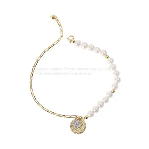 S925 Sterling Silver Asymmetrical Pearl Bracelet thumbnail-1