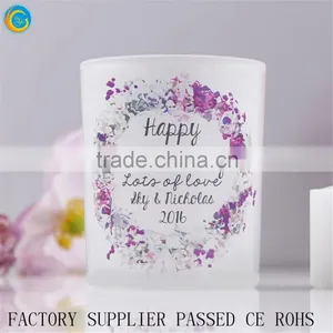Floral Printed Glass Votive Personalised Wedding Patterned Candle Holder Set thumbnail-4