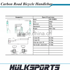 Carbon Time Trail Handler 3K Full Carbon TT Bar Road TT Bicycle Handlebar Time Trail Bike Handlebar thumbnail-2