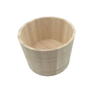 Wooden Open Barrel Wooden Barrel Glass Bottle Wooden Base Wooden Cylindrical Barrel thumbnail-2