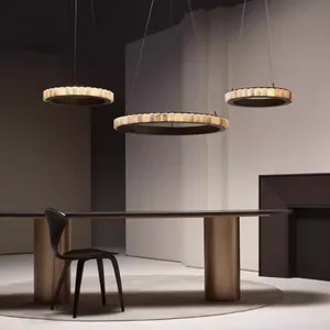 Luxury Alabaster Chandelier​ Artdecolite Natural Stone Pendant Ceiling Lighting​ thumbnail-1