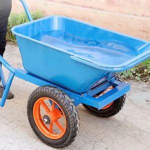 Construction Cement Dump Truck Cart Handling Unicycle Manual Double Wheel Handcart thumbnail-2