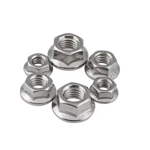 Stainless Steel M8 Nuts UNC Thread Bright DIN 6923 Hex Serrated Flange Nuts thumbnail-5