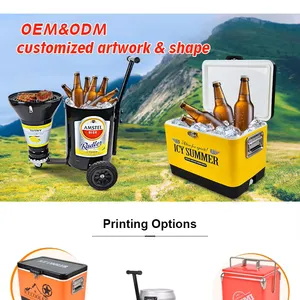 Wholesale 13L Metal Ice Cooler Stainless Steel Thermal Mini Cool Box Outdoor Portable Lunch Drink Cool Chest OEM Accept thumbnail-4