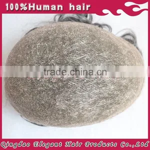 China Best Sale Brazillian Human Hair Body Wave pu Around Full Lace Grey Toupee thumbnail-3
