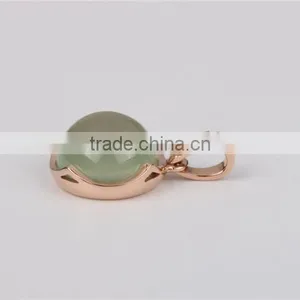 Wholesale 9k Rose Gold Pendant Natural Prehnite Handmade Green Stone Jewellery thumbnail-3