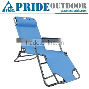 Two Use Portable Sleeping Folding Recliner Folding Footrest Beach Lounge Chair thumbnail-1