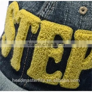 Custom Plain Broken Hole Wash Denim Sport Caps for Sale Distressed Baseball Caps thumbnail-3