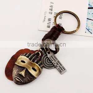 Factory Direcet Sale Exaggrate Punk Mask Pendant Keychain Real Leather Keychain thumbnail-3