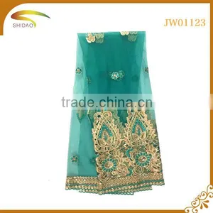 Wholesale High Quality Latest Nigerian Decorative Embroidery 3D Patterned Silk Fabric Market in Indian thumbnail-5