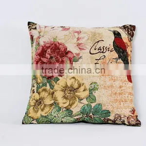Colorful Flower Embroidered And Printed Decorative Sofa Cushion thumbnail-2