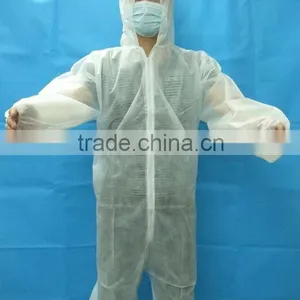Coverall With Collar 100% Spunbond Polypropylene thumbnail-1
