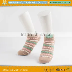 BY-161405 Lady's Jacquard Striped Socks; Anti Slip Sweat Socks Wholesale thumbnail-1