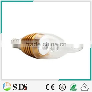LED Candle Bulb Golden 300LM High Power Cool White E14 3w Led Candle Light Bulb thumbnail-1