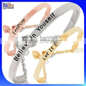 Wholesale Cheap Custom Stainless Steel Latest Design Girls Gold Bangles thumbnail-1