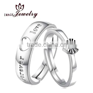 2016 925 Silver Couple Ring Made With Chinese 3A Zircon thumbnail-1
