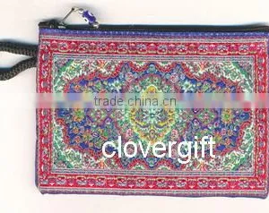 ORiENTAL ANATOLIAN TURKISH WOVEN RUG KiLiM CARPET DESIGN ZiPPERED COiN PURSE WALLET thumbnail-1