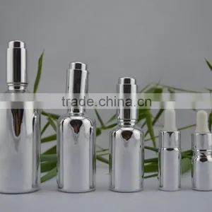Sliver Metal Glass Oil Bottle With Plastic Cap Glass Water Bottle thumbnail-1