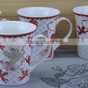 12OZ Butterfly Overall Decal Printed Coffee Cups, Shiny Surface New Bone China Mug, KL5003-10281 thumbnail-6