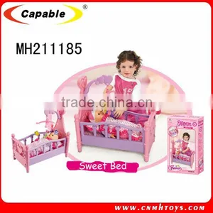 2015 Kids Plastic Doll Bed Girl Toys thumbnail-1