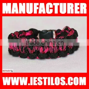 Red Paracord Survival Bracelet Clasp thumbnail-1
